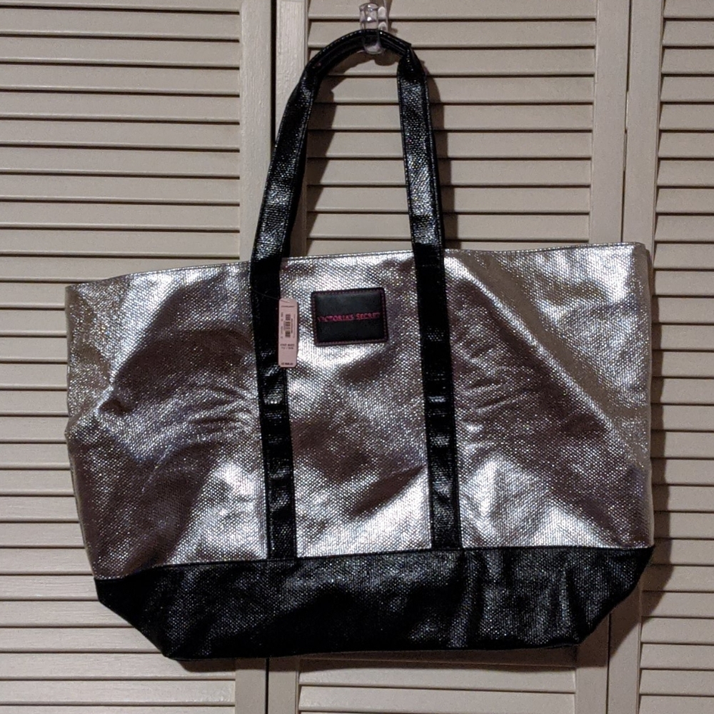 Large Victoria's Secret sparkly silver weekend bag
